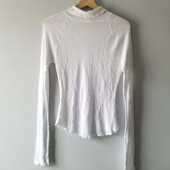 Free People Make It Easy Thermal Waffle Knit Top Small - Picture 5 of 10